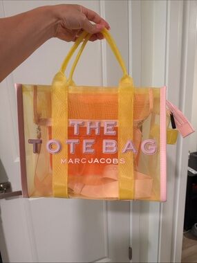 Marc Jacobs Yellow & Pink Clear The Tote Bag